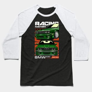 BMW E30 Racing Mastery Baseball T-Shirt